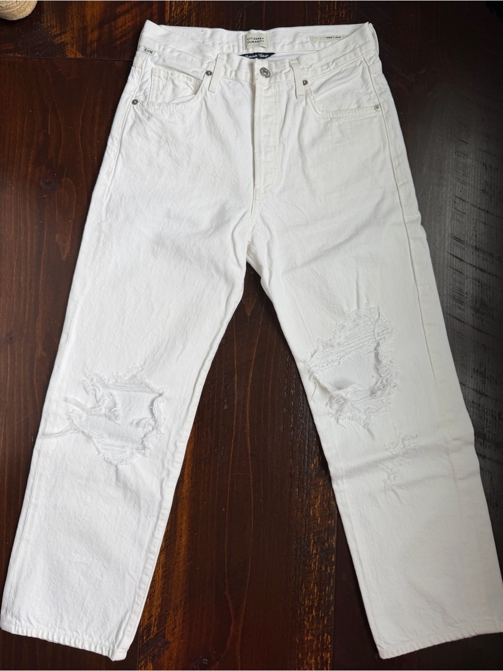 Citizens Of Humanity White Emery Crop Jean